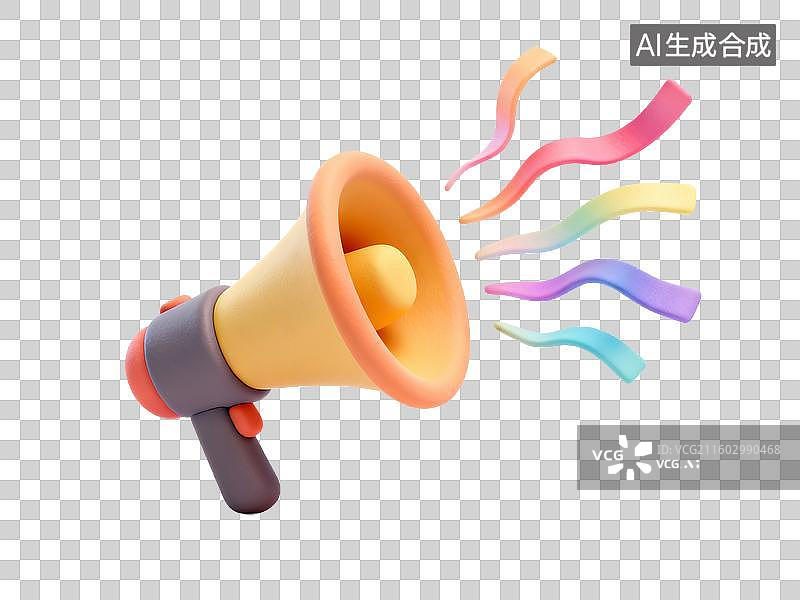 【AI数字艺术】彩色扩音器宣传创意图图片素材