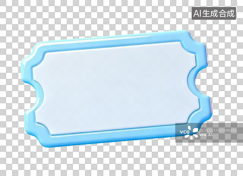 【AI数字艺术】浅蓝色矩形票形状框架图片素材