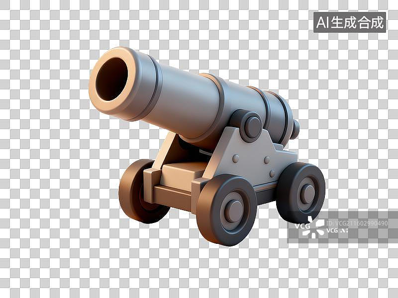 【AI数字艺术】复古风格的老式火炮图示图片素材
