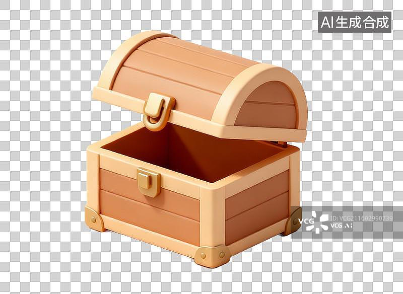 【AI数字艺术】空的木质宝藏箱图片素材