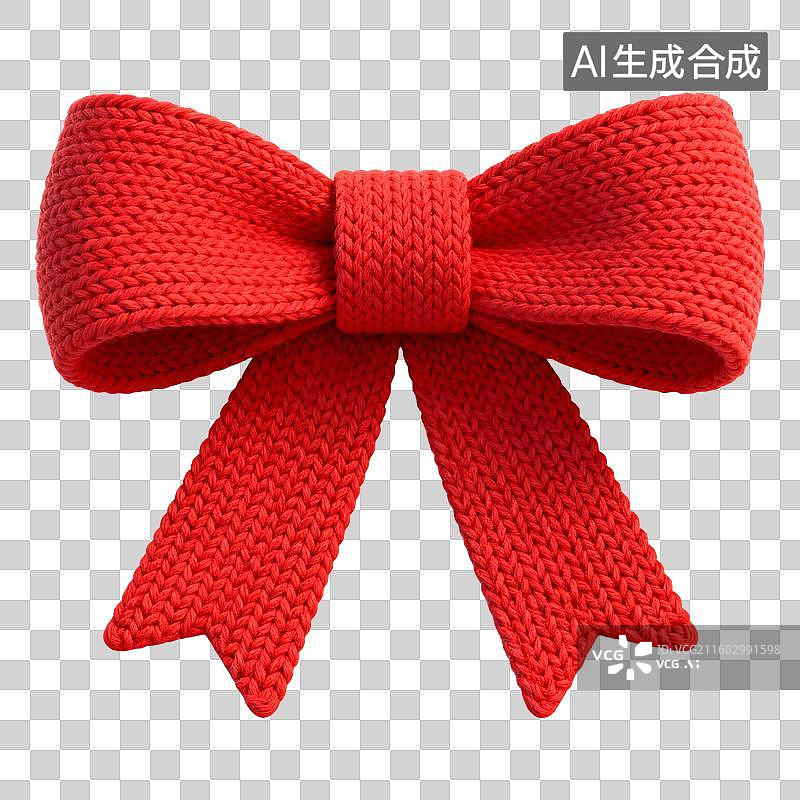 【AI数字艺术】红色针织蝴蝶结装饰图片素材