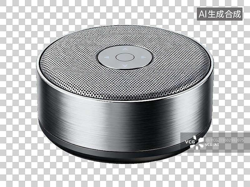【AI数字艺术】新科技主题 便携式蓝牙音箱 圆形金属便携式音箱图片素材
