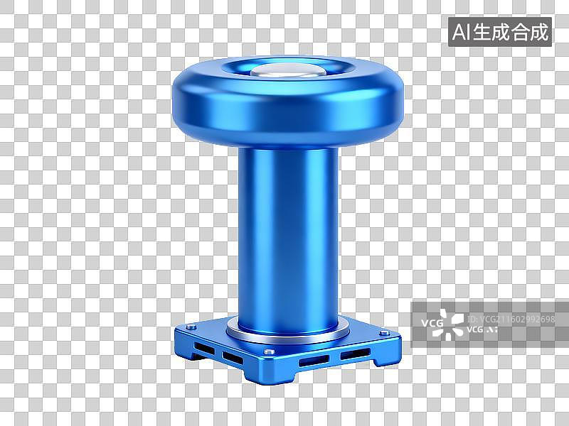 【AI数字艺术】新科技主题 特斯拉线圈 蓝色金属机械部件图片素材