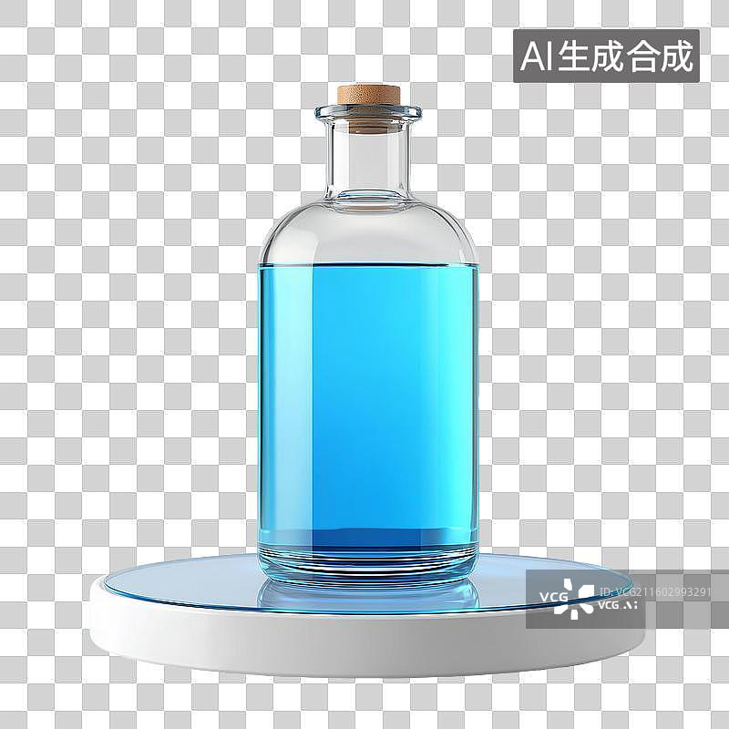 【AI数字艺术】化学反应瓶3D图标图片素材