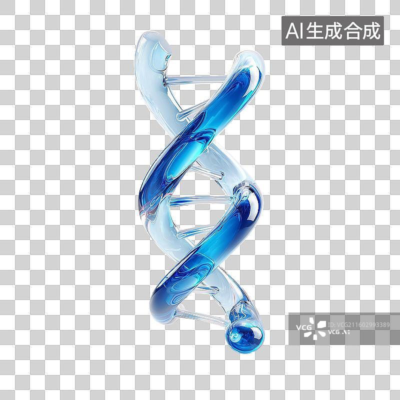 【AI数字艺术】DNA螺旋3D图标图片素材