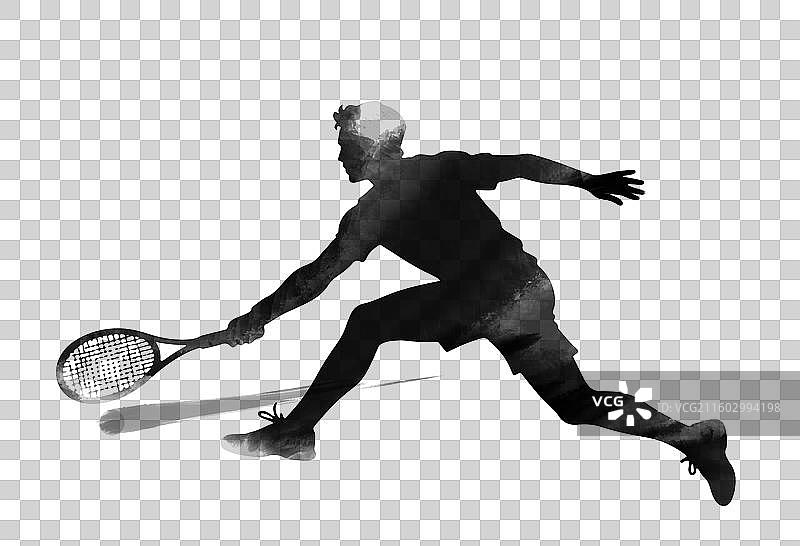 水墨 运动 人物 插画 网球 大满贯 比赛图片素材
