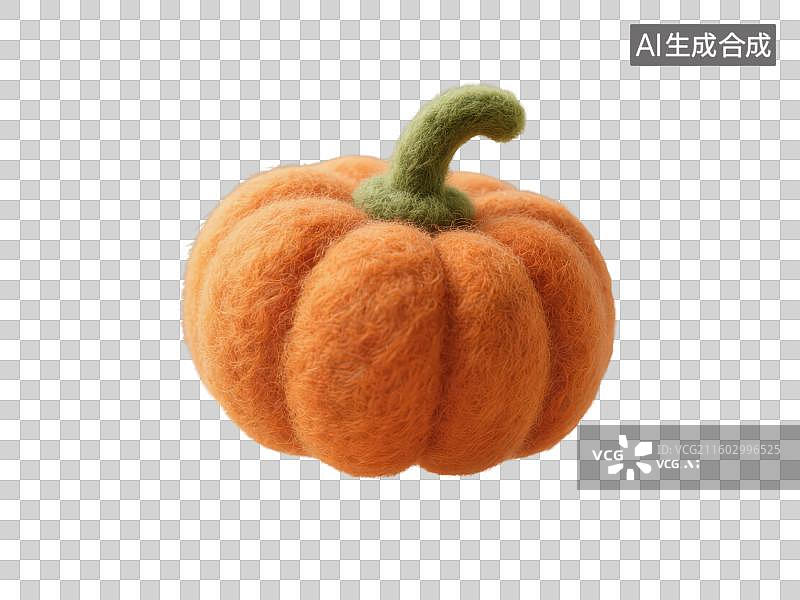 【AI数字艺术】3D渲染免抠图形元素毛毡制品羊毛质感南瓜图片素材