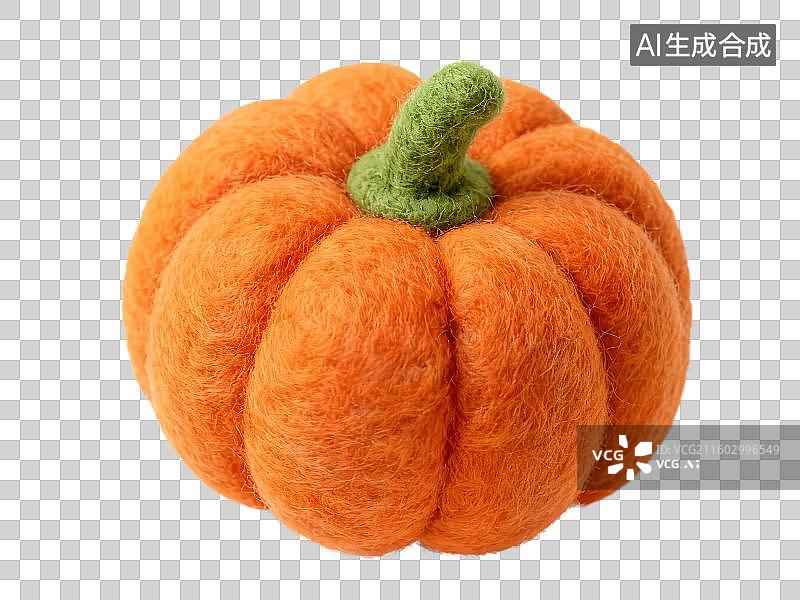 【AI数字艺术】3D渲染免抠图形元素毛毡制品羊毛质感南瓜图片素材
