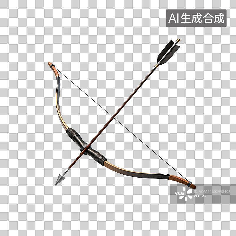 【AI数字艺术】传统木质弓箭图片素材