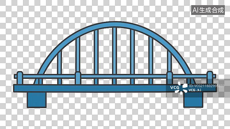 【AI数字艺术】3D渲染免抠图形元素卡通线条画各种结构的桥梁图片素材