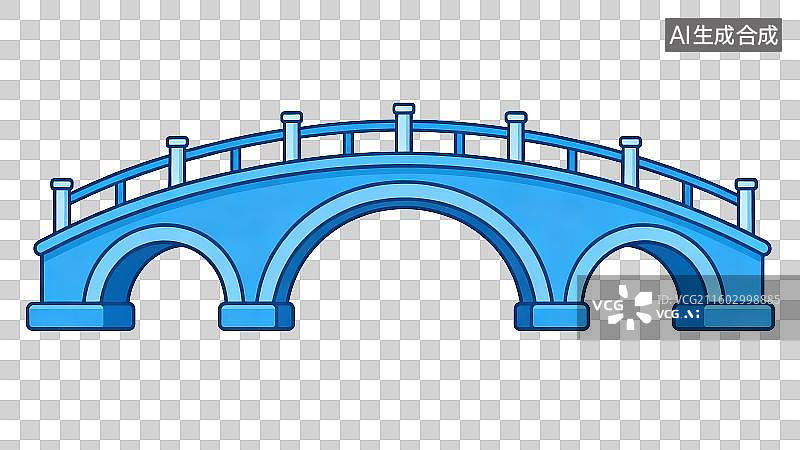 【AI数字艺术】3D渲染免抠图形元素卡通线条画各种结构的桥梁图片素材