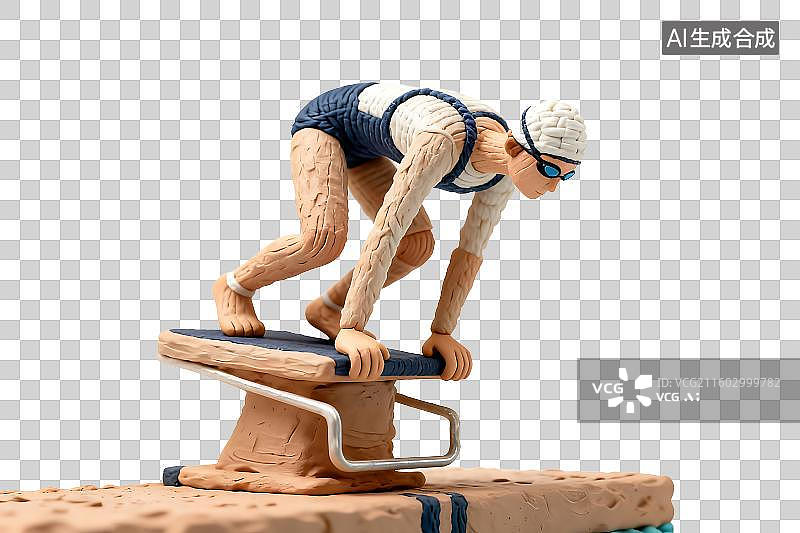 【AI数字艺术】准备跳水的游泳运动员摆件图片素材