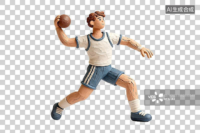 【AI数字艺术】男性人物动态手球动作图片素材