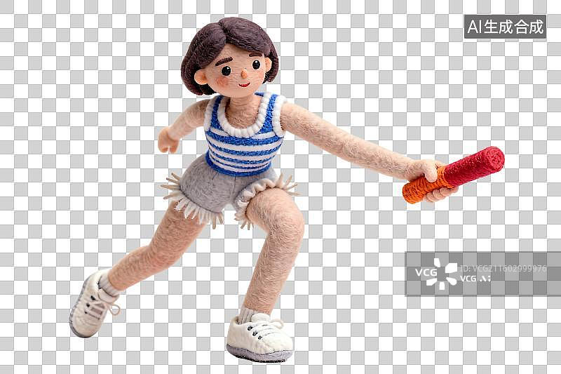 【AI数字艺术】参与接力赛的毛毡玩偶图片素材