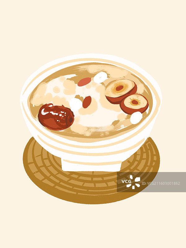 银耳莲子粥图片素材