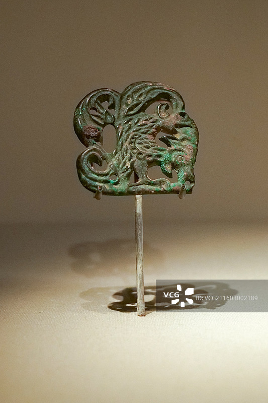 鸟纹青铜牌 北魏 1961年内蒙古土默特旗美岱村出土 中国国家博物馆“古代中国基本陈列”图片素材