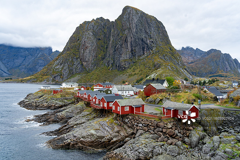 挪威山水小镇风光图片素材
