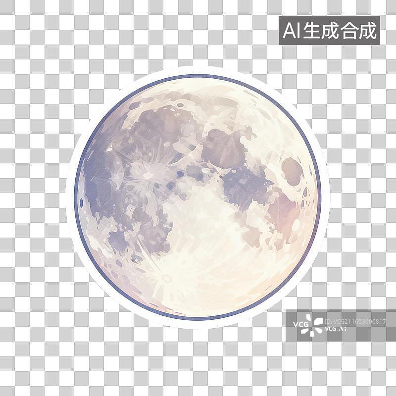 【AI数字艺术】柔和色彩渐变的满月艺术图图片素材