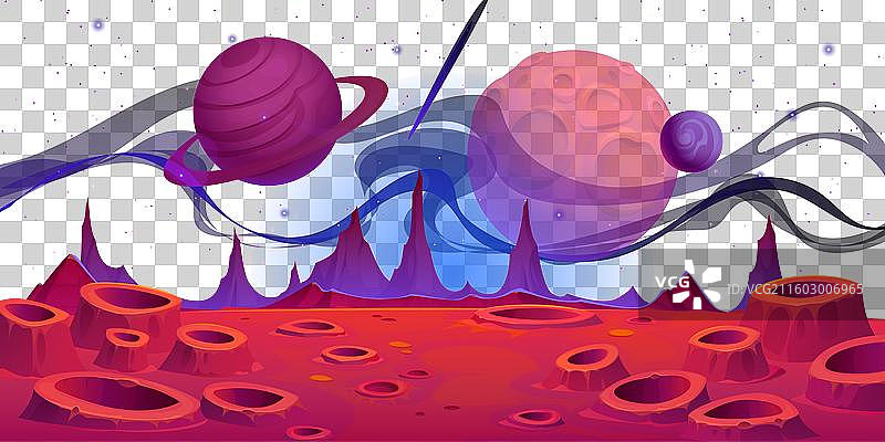 外星空间星球表面的背景，有陨石坑图片素材