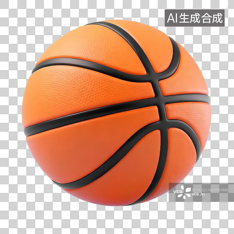 【AI数字艺术】3D渲染免抠图形元素运动主题卡通篮球图片素材