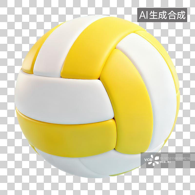 【AI数字艺术】3D渲染免抠图形元素运动主题排球图片素材