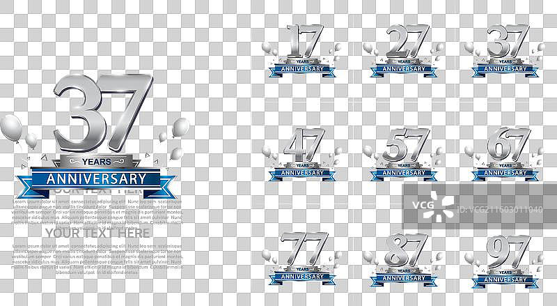 周年纪念银色和银色套装图片素材