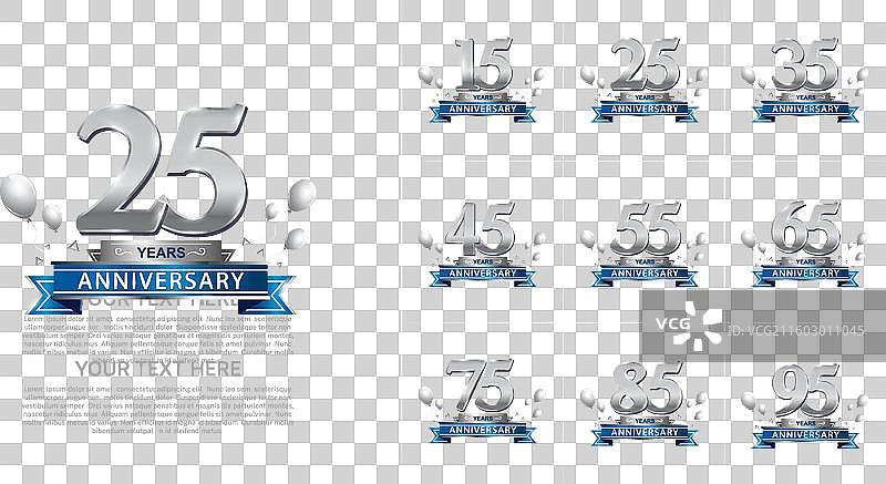 周年纪念银色和银色套装图片素材