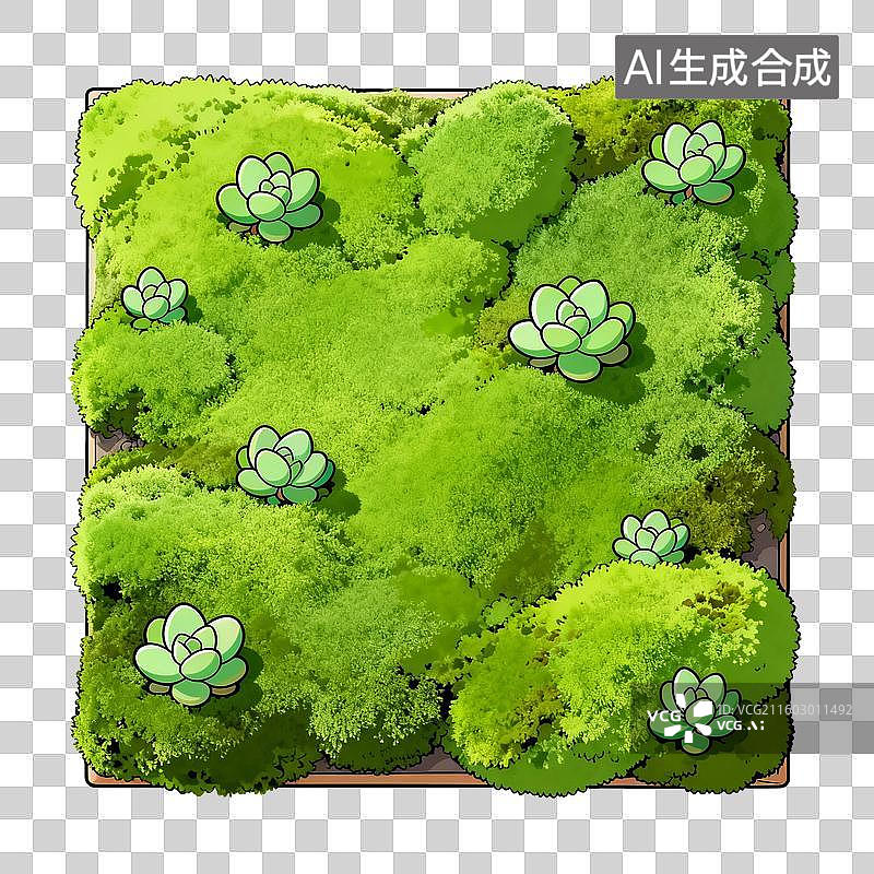 【AI数字艺术】绿色多肉植物园艺景观图片素材