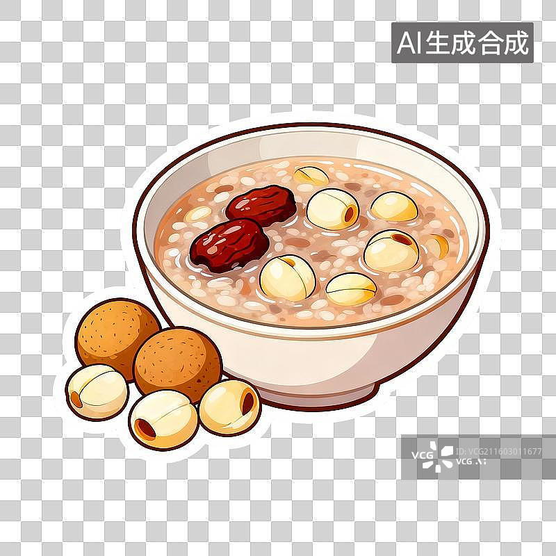 【AI数字艺术】一碗莲子红枣粥图片素材