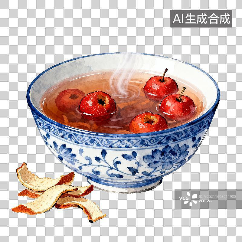 【AI数字艺术】一碗热腾腾的山楂汤图片素材