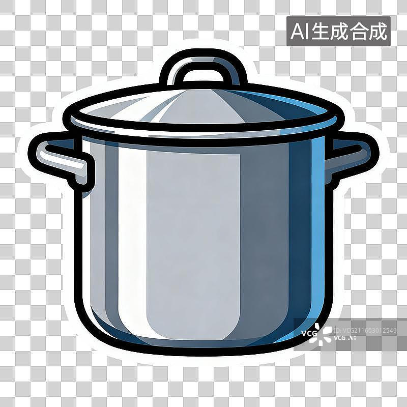 【AI数字艺术】不锈钢带盖汤锅图片素材
