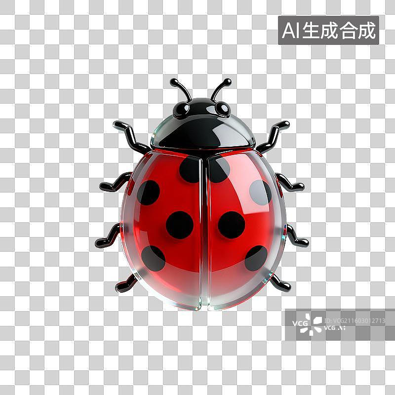 【AI数字艺术】一只红色带黑点的瓢虫图片素材