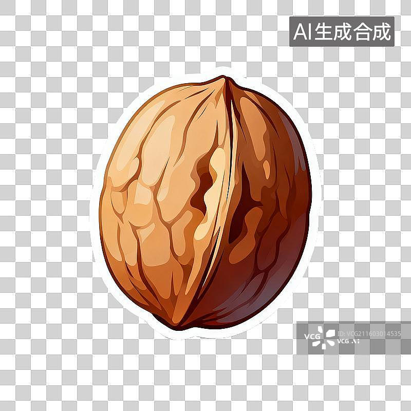 【AI数字艺术】核桃贴纸图片素材