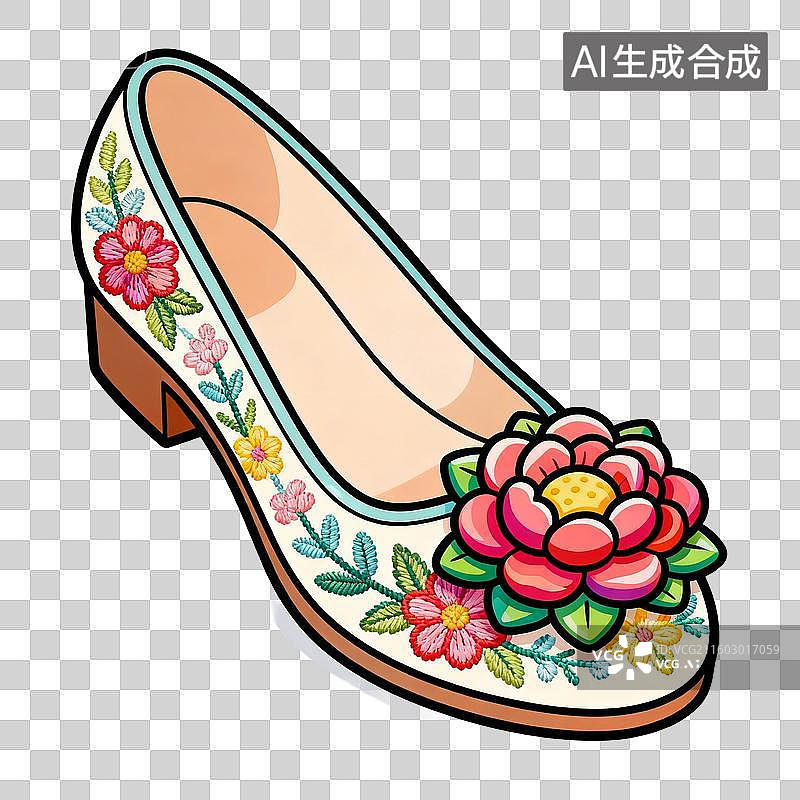 【AI数字艺术】绣花鞋背景图片素材