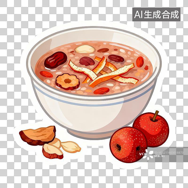 【AI数字艺术】一碗养生粥配山楂和陈皮图片素材