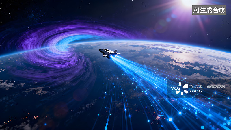 【AI数字艺术】科技科幻 宇宙载人飞船相关画面图片素材