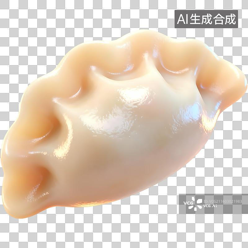【AI数字艺术】一个饺子3D质感卡通清新拟物立体插画元素图片素材