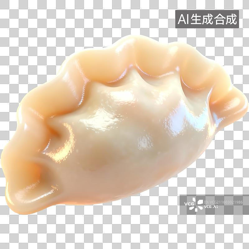 【AI数字艺术】一个饺子3D质感卡通清新拟物立体插画元素图片素材