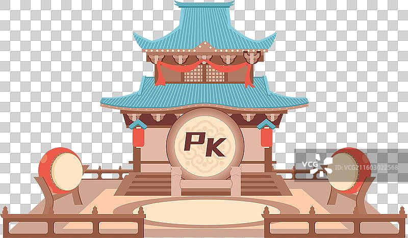 国风古风河南古代建筑文化旅游城市二七开封洛阳手绘插画背景元素图片素材