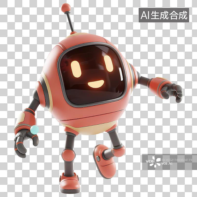 【AI数字艺术】纳米机器人3D质感卡通清新拟物立体插画元素图片素材