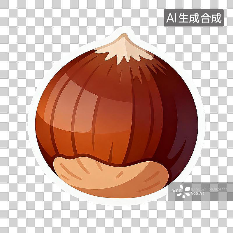 【AI数字艺术】卡通风格栗子贴纸图片素材
