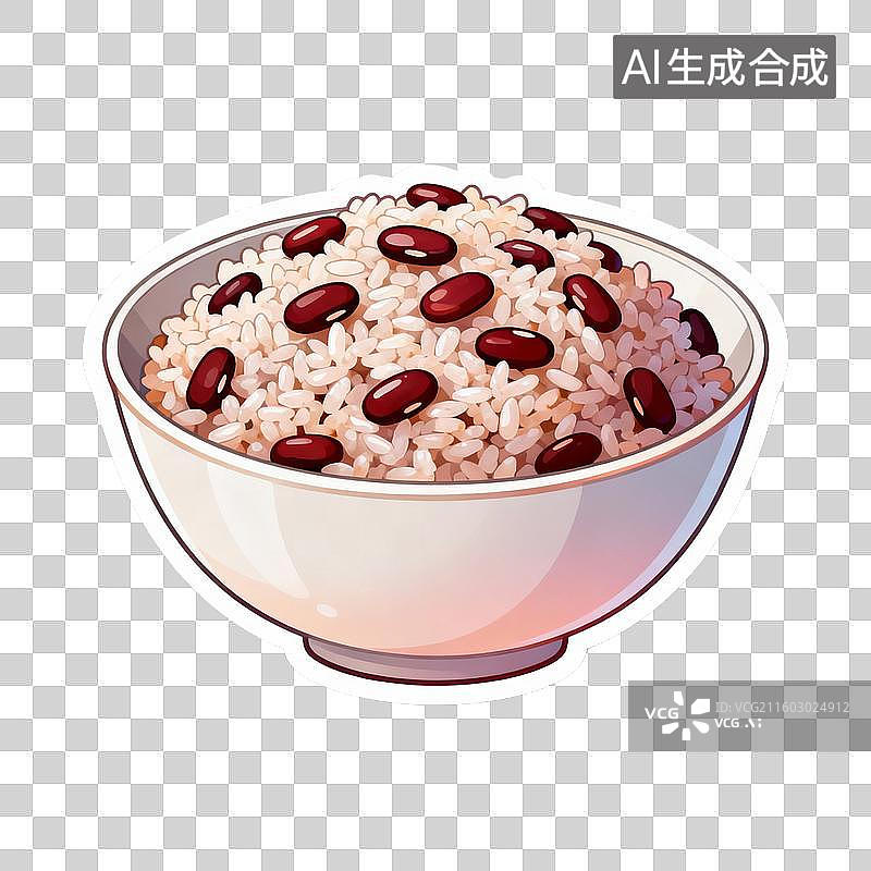 【AI数字艺术】一碗赤豆糯米饭图片素材