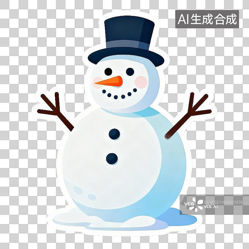 【AI数字艺术】可爱多彩的冬季雪人插画图片素材
