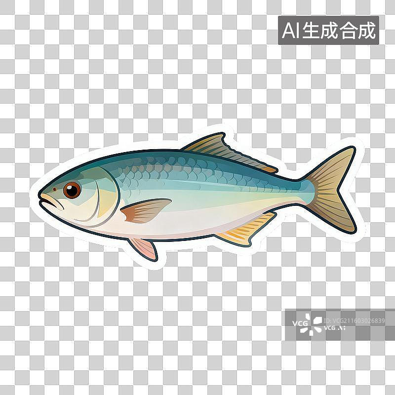 【AI数字艺术】色彩丰富的卡通鱼类插画图片素材