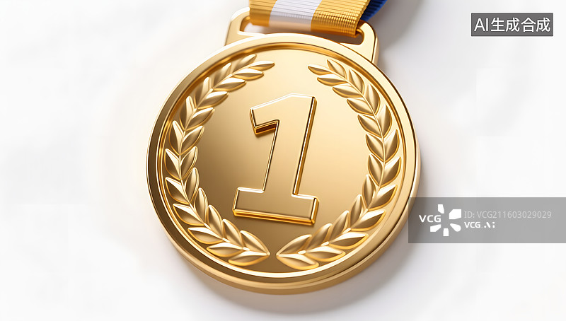 【AI数字艺术】金牌奖牌冠军产品立体渲染图图片素材