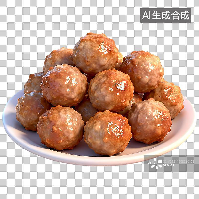 【AI数字艺术】炸丸子3D质感卡通清新拟物立体插画元素图片素材