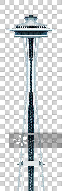 太空针塔电视塔城市地标建筑-美国西雅图图片素材