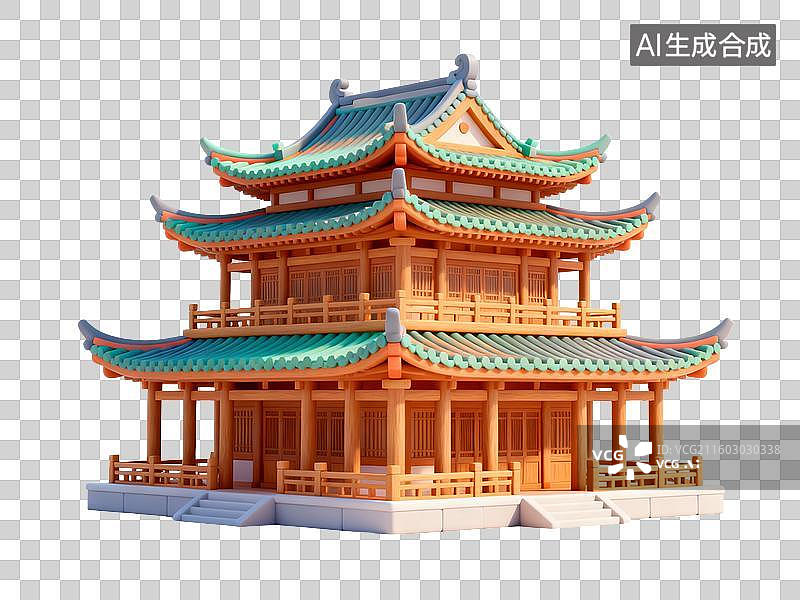 【AI数字艺术】传统中式多层楼阁图片素材
