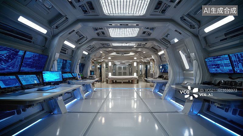【AI数字艺术】未来科技飞船控制舱图片素材