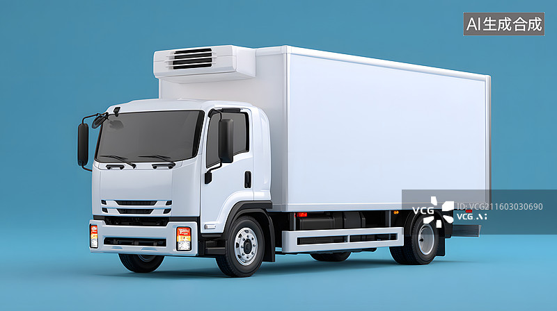 【AI数字艺术】冷藏运输卡车在高速公路上配送货物图片素材
